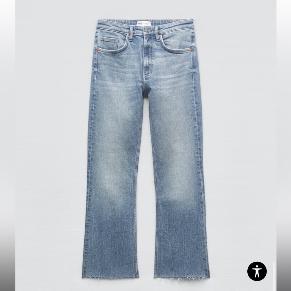 Zara crop flare jeans